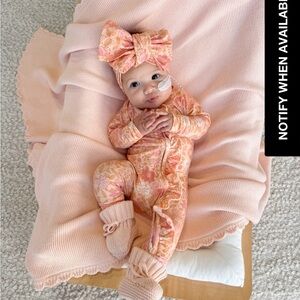Little & Fern Frill Zip Romper | Goldie Floral 6-12 months